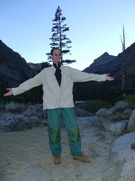 backpacking072.JPG - We finally made it to where we setup our camp for the next two nights.  I changed into my stylish camping attire.