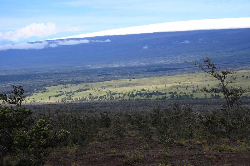 hawaii174.JPG - Day 4:  Hawai'i Volcanoes National Park.   View of Mauna Loa and its snow covered peaks.