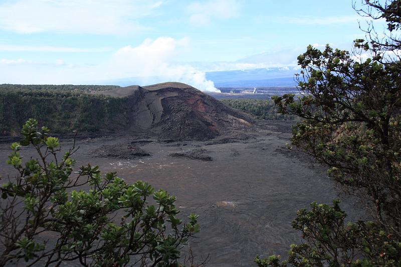 hawaii185.JPG - Day 4:  Back to the Kileaua Iki crater.   The caldera is in the background with steam coming out.