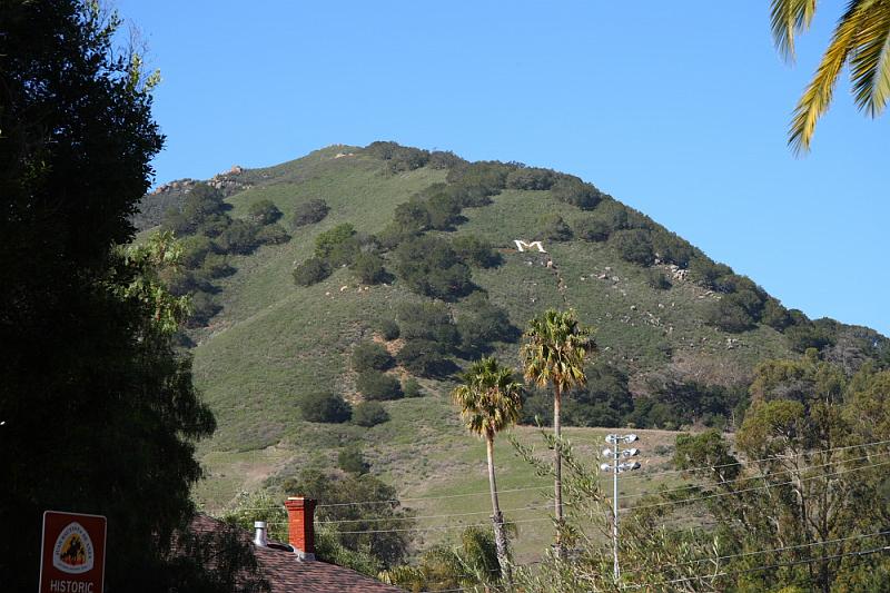 slo016.JPG - Walking around San Luis Obispo.  Why do they have my first initial in the mountain?