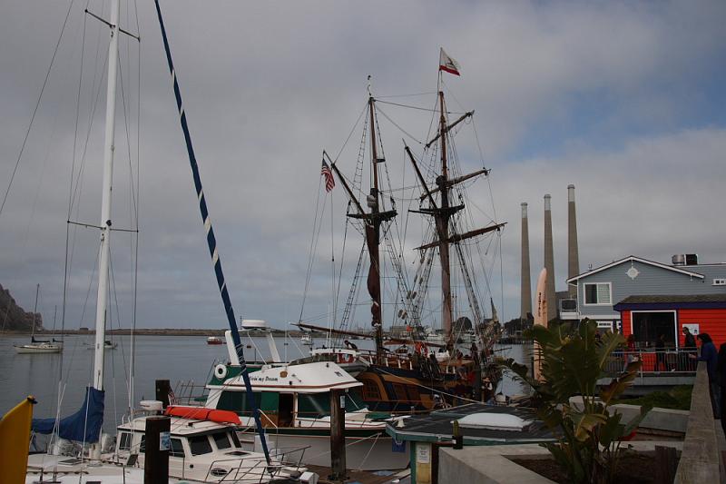 slo070.JPG - Morro Bay.  They had a "Parade of Tall Ships" which was a couple of old style sailing ships.