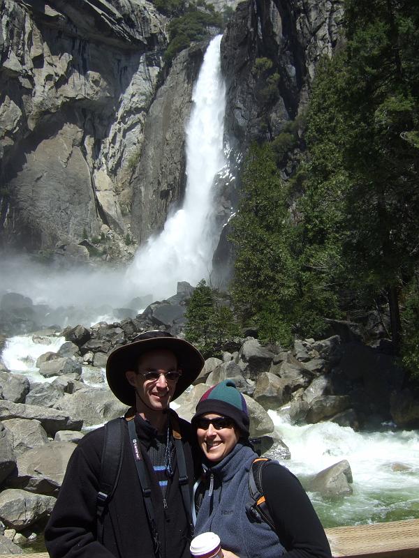 yosemite003.JPG - Lower Yosemite Falls.  It was late April and still cool in the morning.
